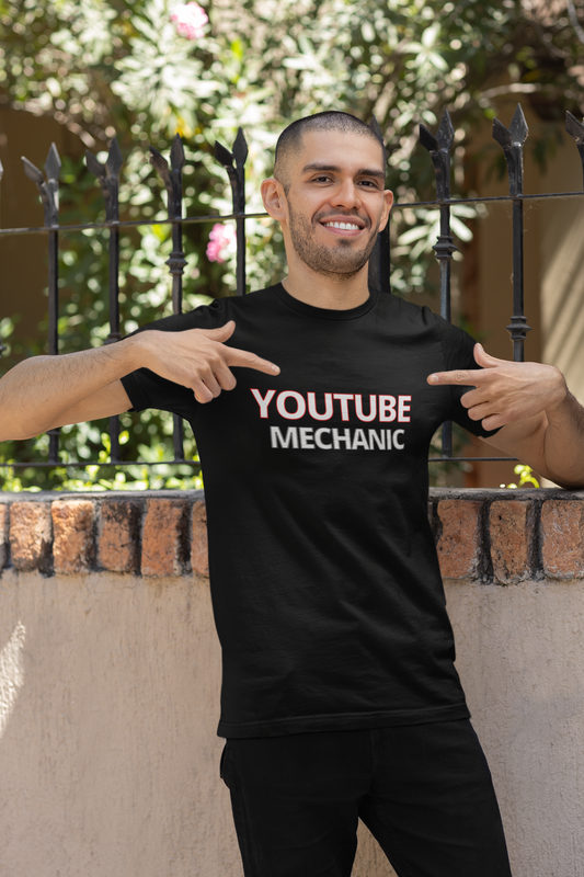 YOUTUBE MECHANIC Unisex t-shirt (R.E.D URL ON THE BACK)